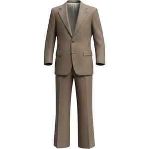 Vintage 1970s Hickey Freeman Suit‎ Mens 40R 32x30 Brown Herringbone Tweed 2 Pc